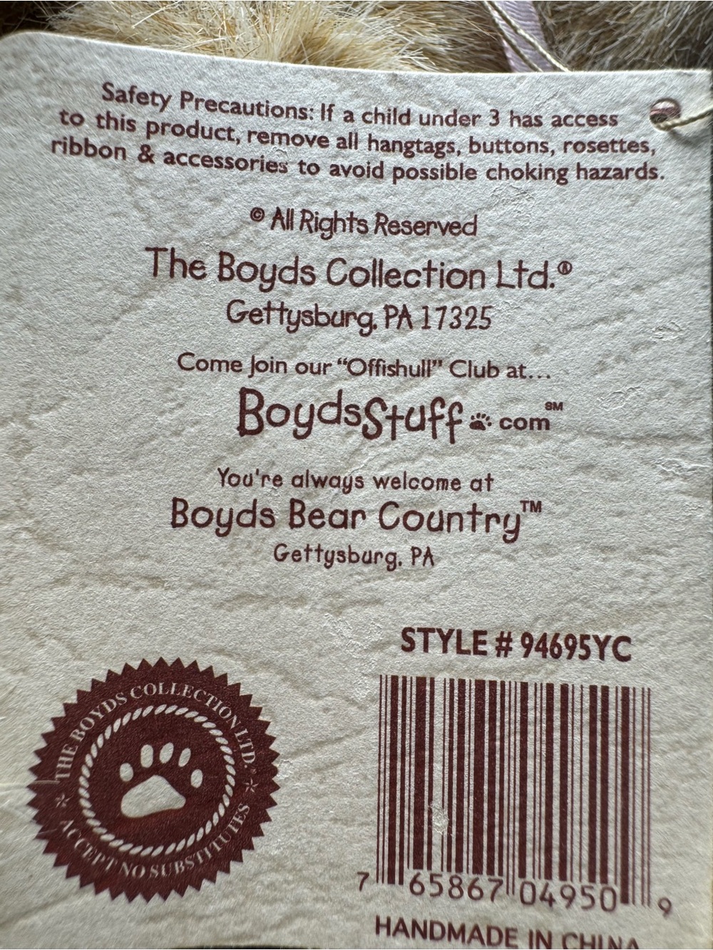 Boyds Bear Rosie 8” rosebud on her head iembroidered flowers on her feet bow NWT - Picture 9 of 11